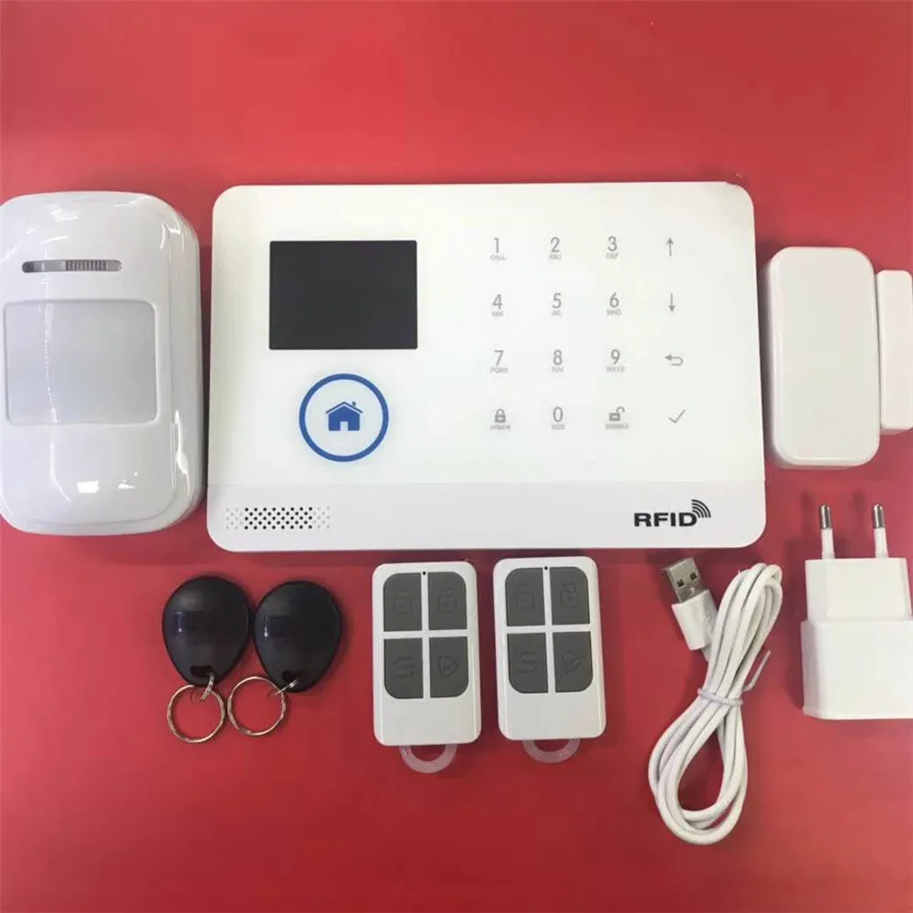 Multi-language RFID  Wifi Wireless GSM Alarm Security Alarm System With PIR Motion Sensors