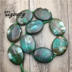 New Arrival Egg Shape Green Dragon Veins Agates Beads,Nature Stone Slab Pendant Beads MY1814