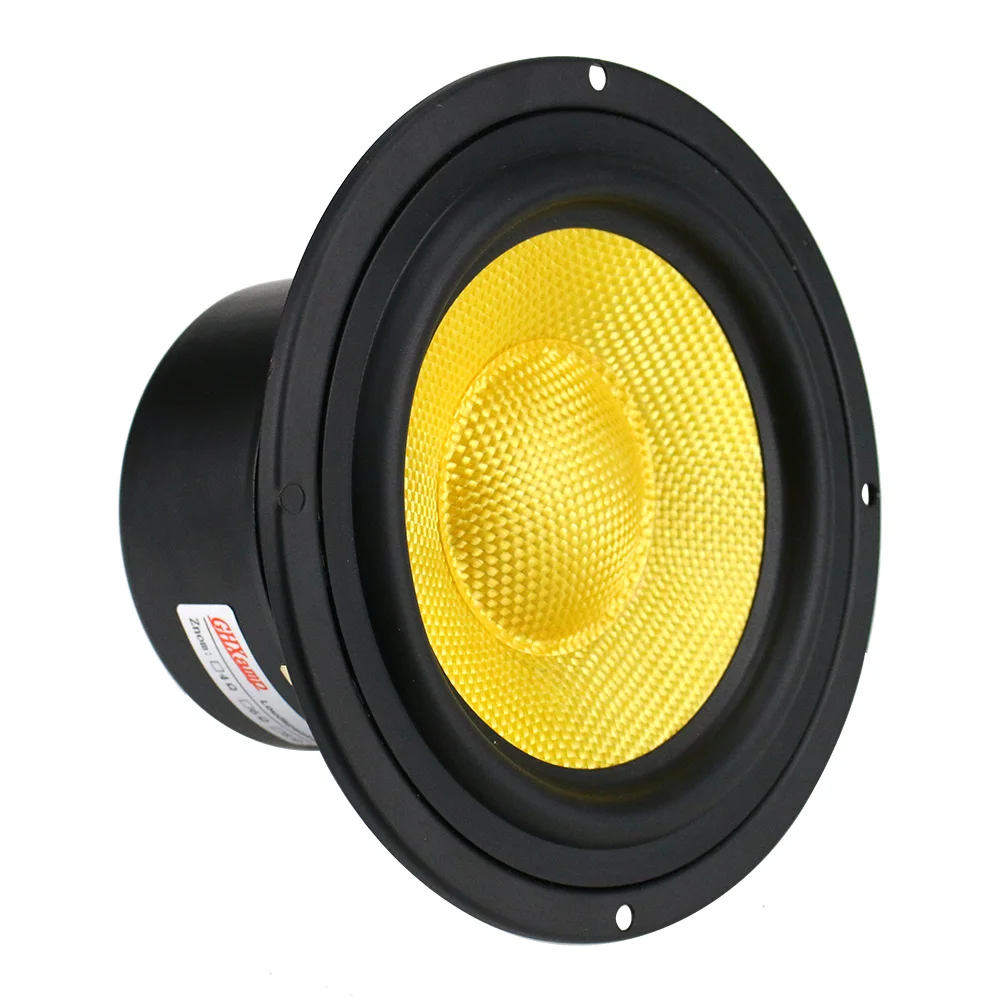 GHXAMP 5.25 inch 148mm Yellow Fiber glass Mid-Bass Speaker Unit 4Ohm 40W-100W Home Theater Mediant Woofer Bookshelf DIY 1pc