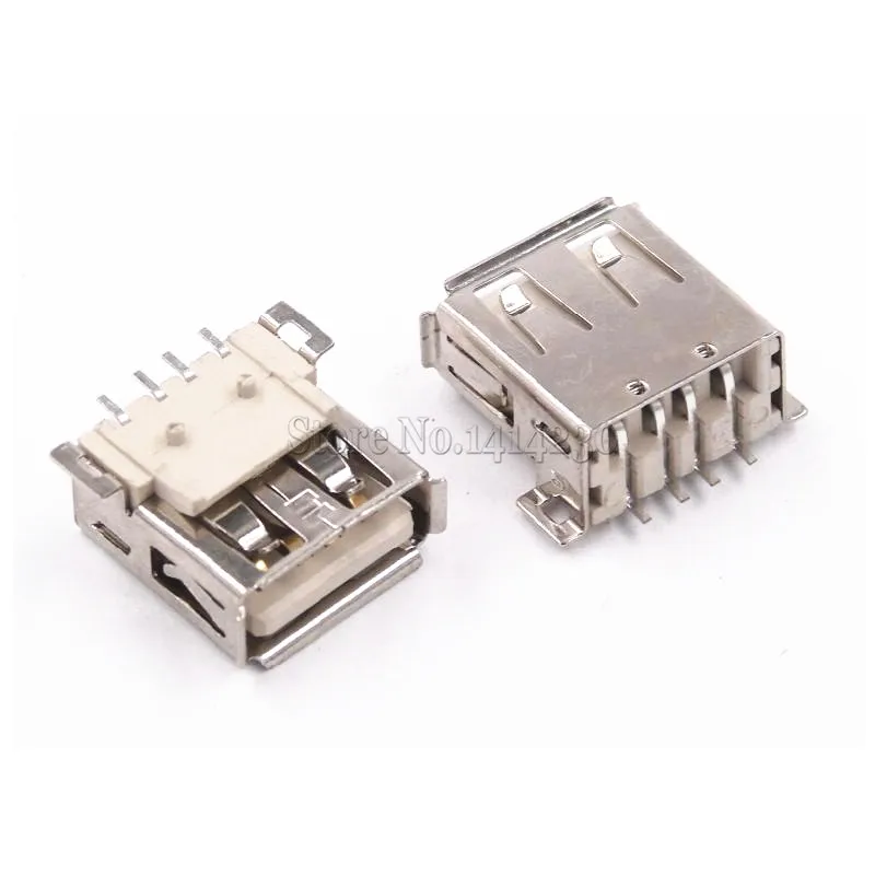 10PCS USB socket / AF / 4P SMT / USB Female type A USB Connector