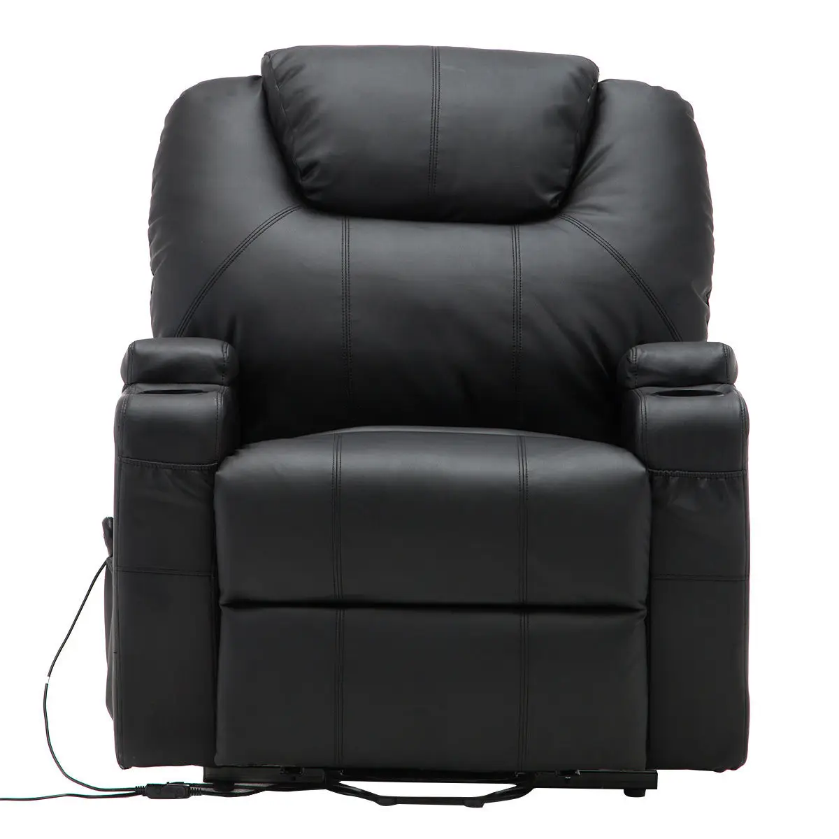 Giantex Electric Lift Power Recliner Chair Heated Massage Sofa Lounge with Remote Control Sofa Chairs Modern Recliner image 4