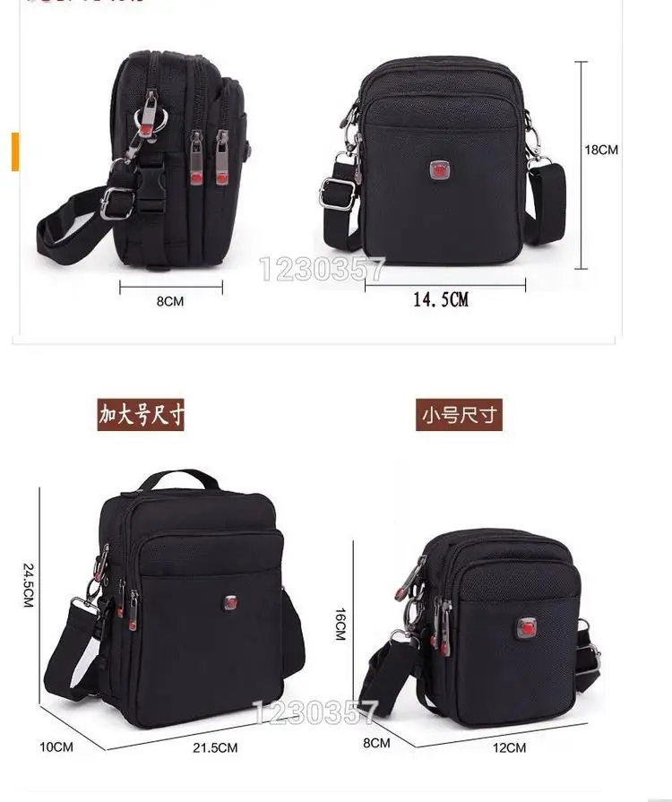 Men messenger bags black oxford material high quality shoulder bag warehouse nylon tool bag mini big 4 sizes a0100