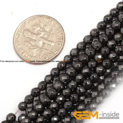 Natural Magnetic Hematite Faceted Round Beads For Jewelry Making Strand 15 inch DIY Jewelry Accessorries Bead For Gifts 3mm-12mm