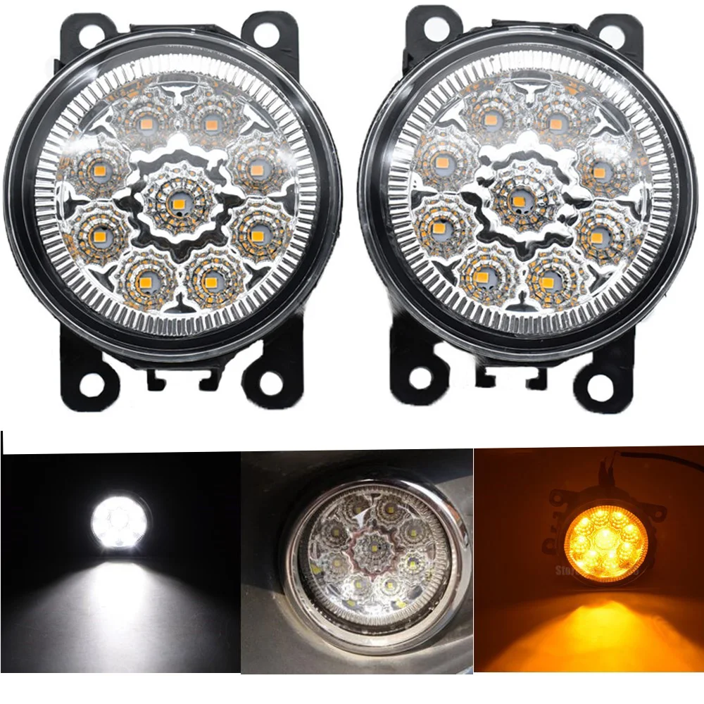 2 pçs led luzes de nevoeiro dianteiras para mitsubishi colt czc conversível (rg) 06-09 h11 estilo do carro redondo pára-choques lâmpadas de nevoeiro halógenas 12v