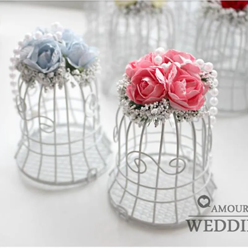 7*7*10 cm European-style wedding bells / candy box / White Iron candy box / white bird cage style / wedding decoration