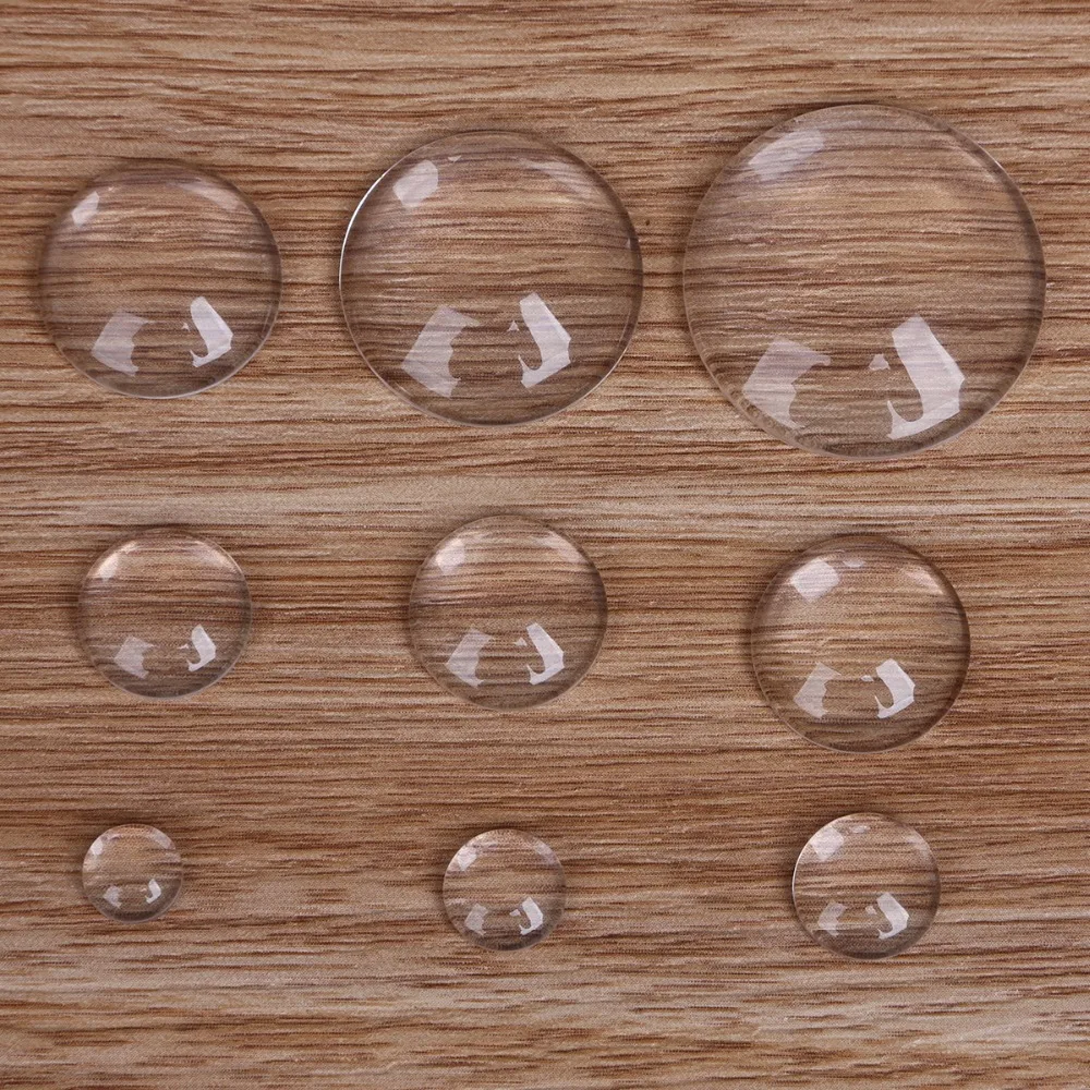 10~50Pcs/Lot Round Oval Square Flat Back Glass Cabochon 8 12 20 25mm Transparent Clear Crystal Cabochon Cameo Diy Jewelry Making