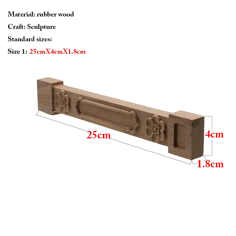 VZLX Natural Floral Wood Decal European Style Woodcarving Furniture Carved Applique Home Wooden Pillar Decoration Accessories