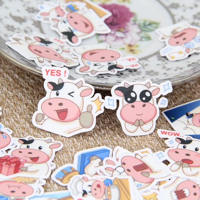 

40pcs Milk Cow Cute Dairy Cattle Cows Scrapbooking Stickers DIY Craft Sticker Photo Albums Diary Decor