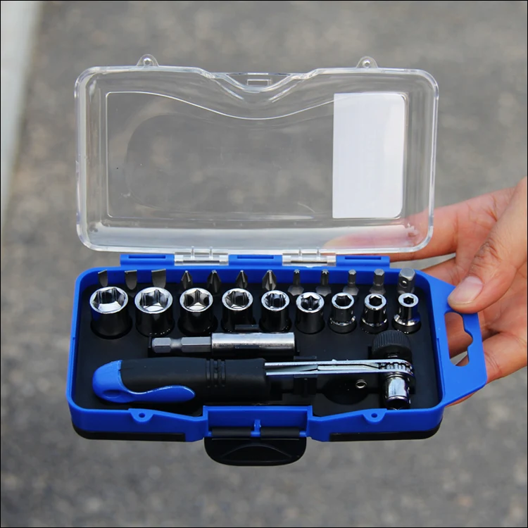 23セットのラチェットレンチソケット組み合わせツール家庭用/diy修理キット機解体自動車修理機械