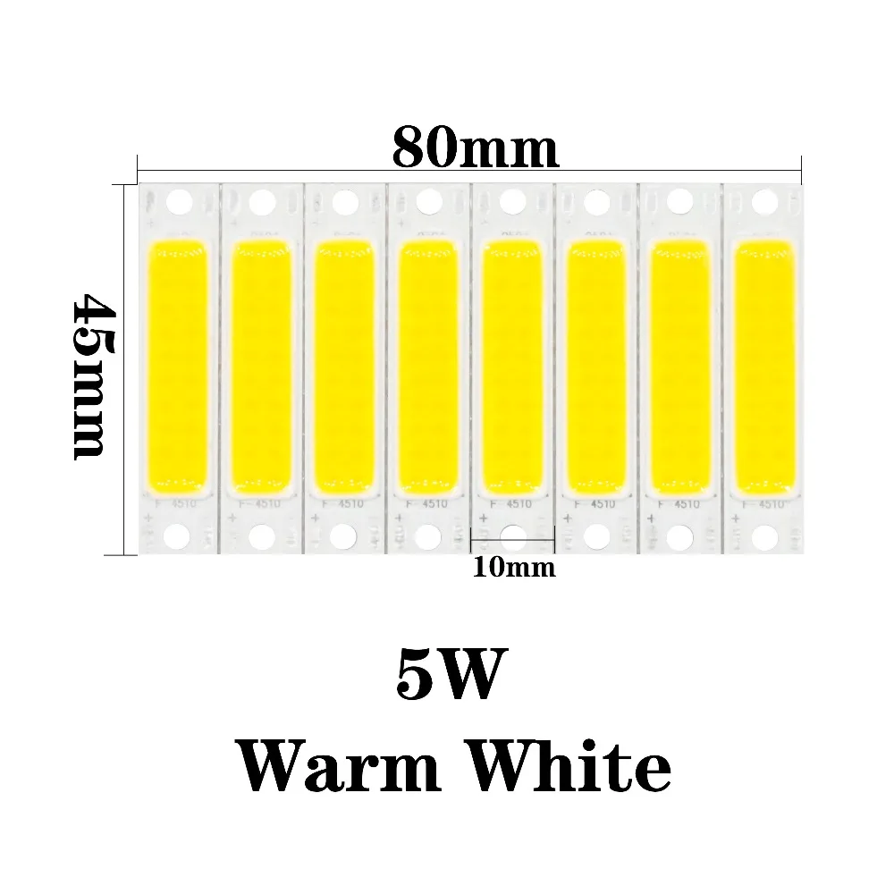 8 szt. 5W COB żarówka LED COB Bar do latarki kinkiety świetlne świetlówki DIY