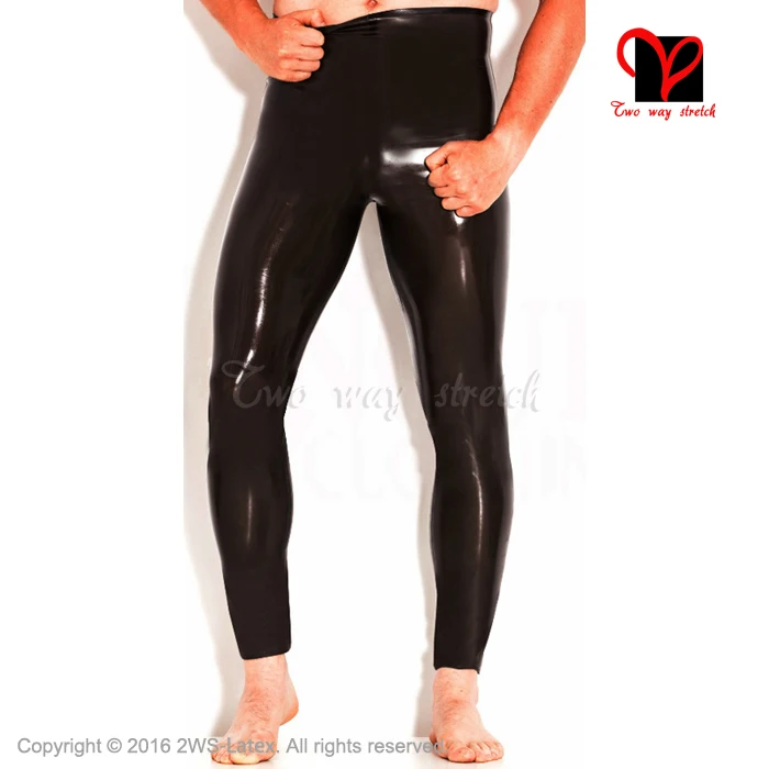 Black Sexy Long Latex Leggings Rubber Pants Latex Trousers bottoms jean plus size plain XXXL pencil pants KZ-075