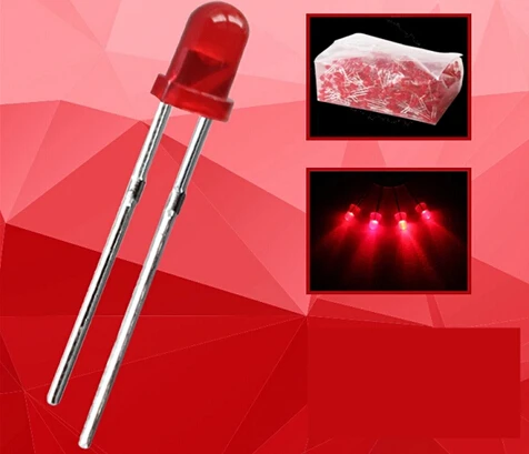  1000pcs 3mm Red LED light emitting diode / F3 LED Red Colour led 3mm red diode