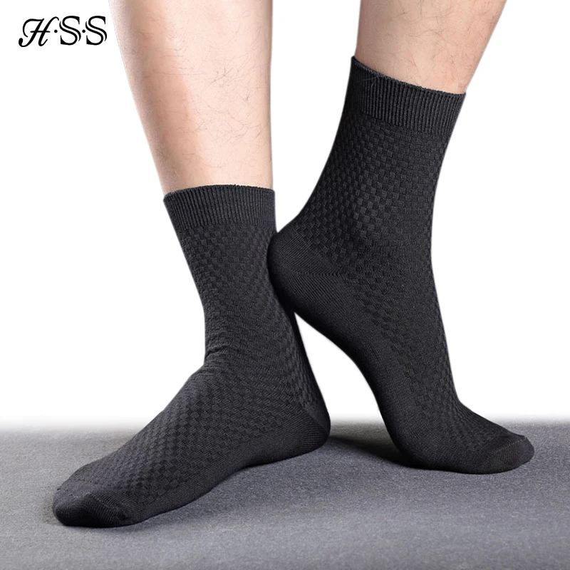 HSS Brand Bamboo Fiber Men Socks 5pairs/lot New Classic Business Long Socks Summer Winter Casual Man Dress Sock Big Size EU38-45