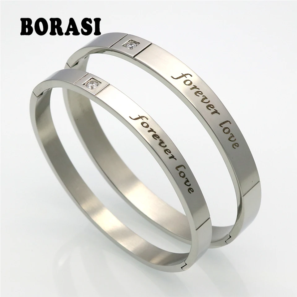 Titanium Couple Bracelets For Men And Women Wholesale Love's Letter 