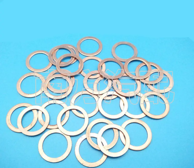 100 stks M6-M34 Koper Washer Pakking Platte Ring 1mm Dik Voor Generatoren Machines