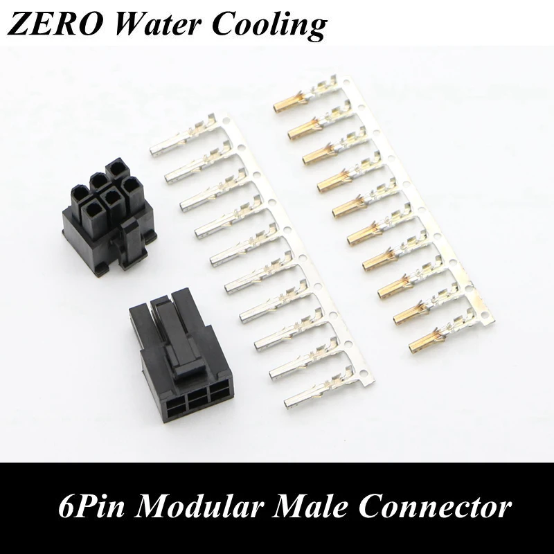 PSU Modular Power Supply 6Pin Connector with 6pcs Terminal pins for PC Modding Extension Modular Cable