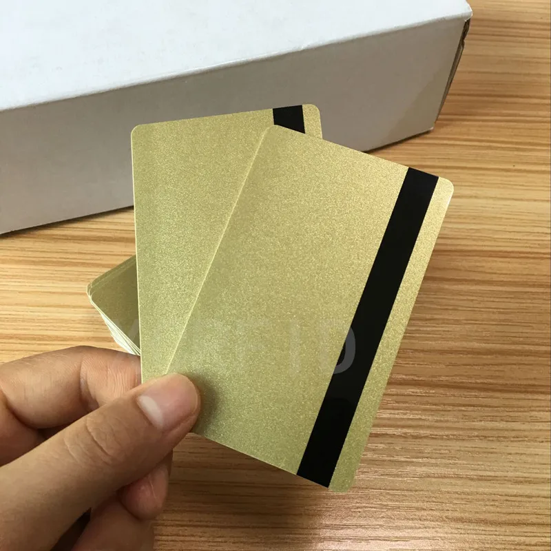 ISO Hi-Co  2750 /3000/ 4000 Oe  Hi co Magnetic Stripe Metal Gold PVC Card  10PCS