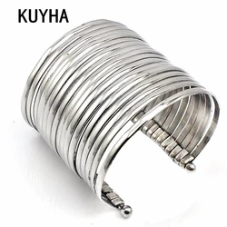 Big Design Cuff Bangles for Men Women Fashion Stainless Steel Bracelet Pulseira Feminina Luxury Halloween Present