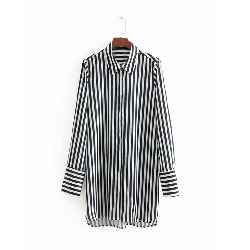 Vintage women shirts striped long blouse long sleeve ladies irregular office tops blusas korean fashion clothing streetwear