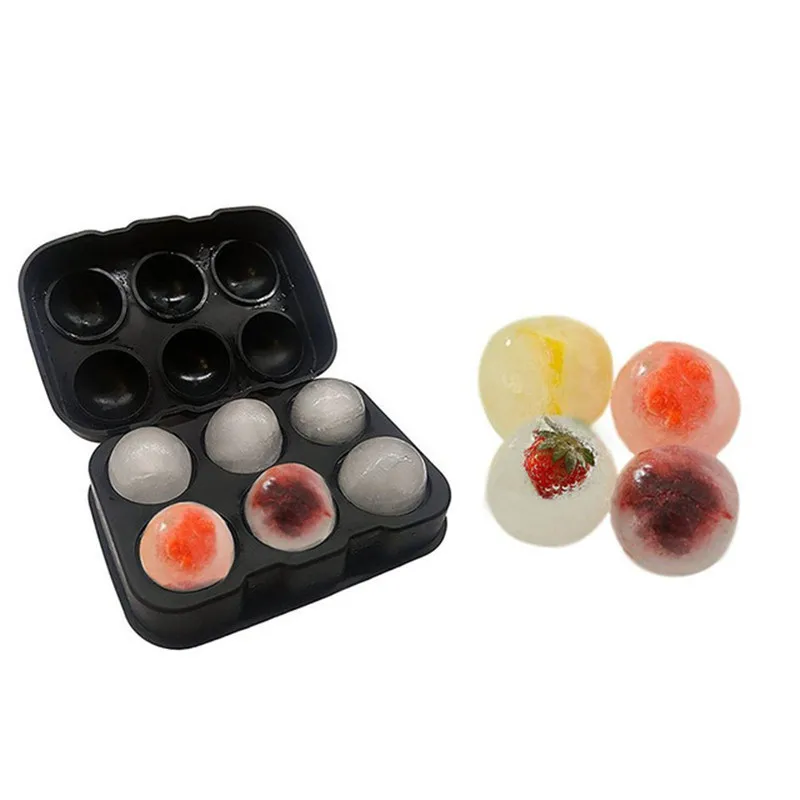 WOFU Direct Shipping 4 Cell 6 Cell  Silicone Ice Balls Maker Round Sphere Tray Mold Cube Whiskey Wine Cocktail Kitchen Bar Tools