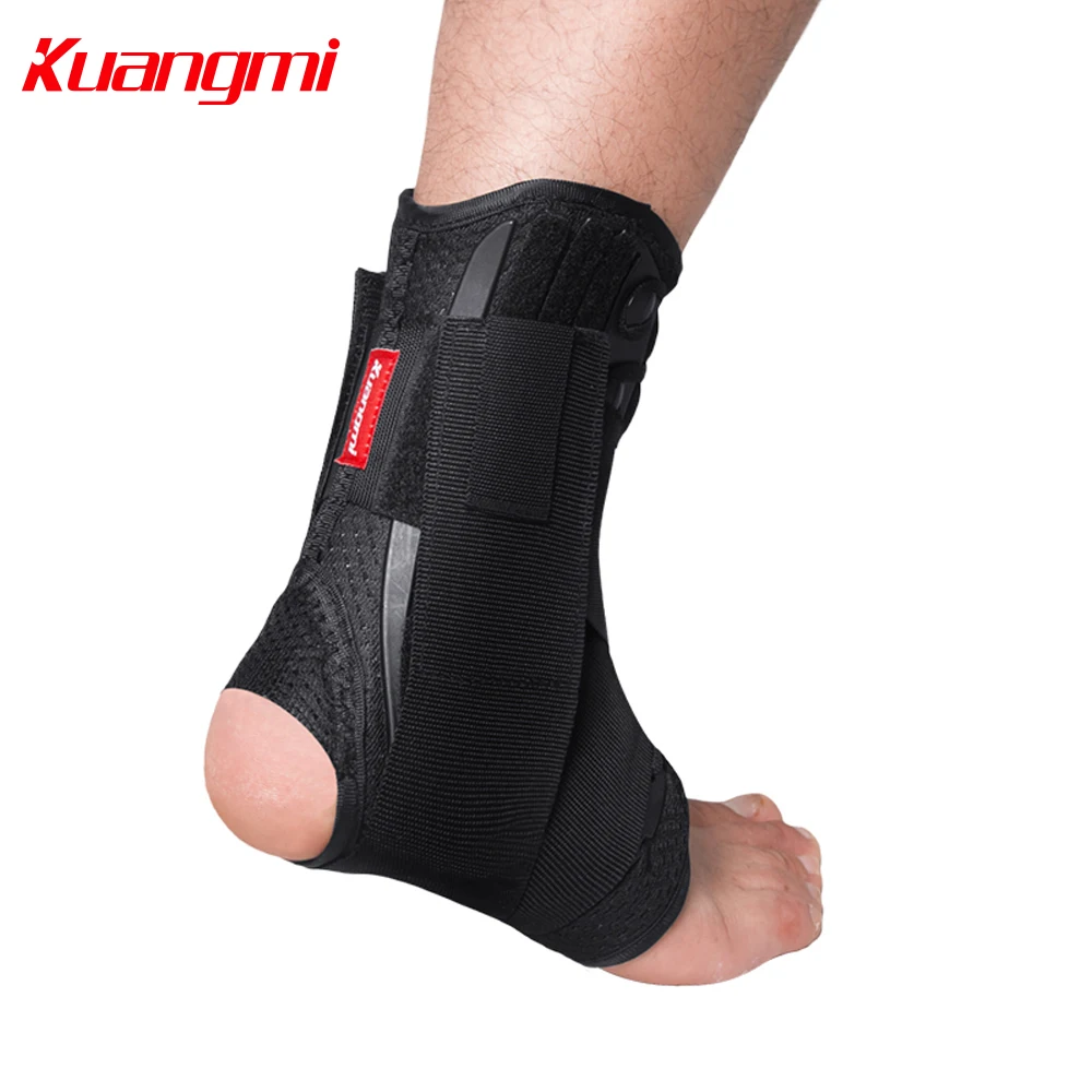 Kuangmi Ankle Brace Lace Up With Side Stabilizers and Cross Auxiliary Fixing Belt Strength Protection 1 Piece