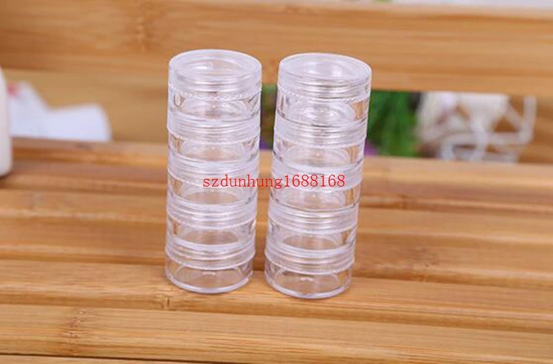 1000pcs -5g transparent small round bottle with lid jars pot container,clear plastic sample container for nail art storage