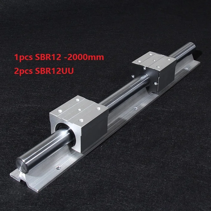 

1pcs SBR12 L-2000mm support rail linear rail guide + 2pcs SBR12UU linear bearing blocks for CNC router parts