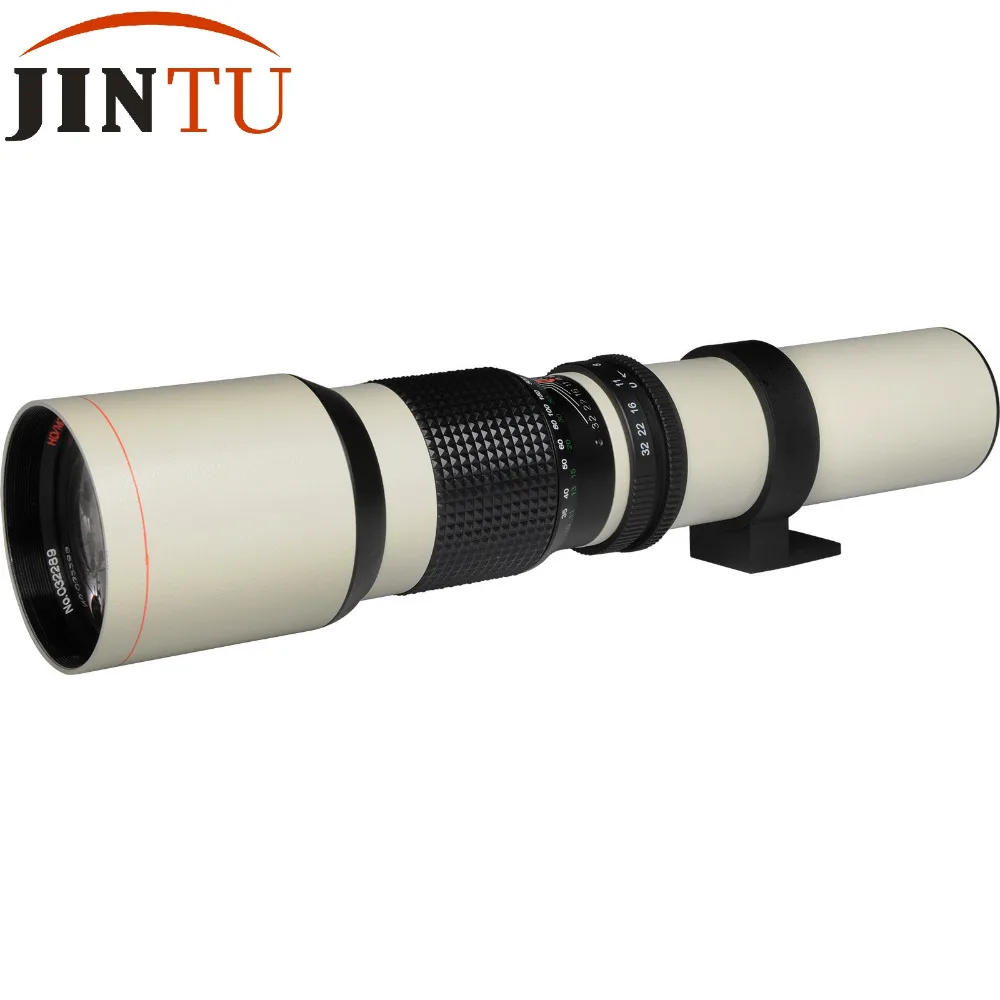 JINTU White Super 500mm f/8.0 f8 Telephoto Lens + T-Mount for NIKON D3200 D3300 D3400 D5200 D5300 D5500 D5600 D7100 D7200 Camera