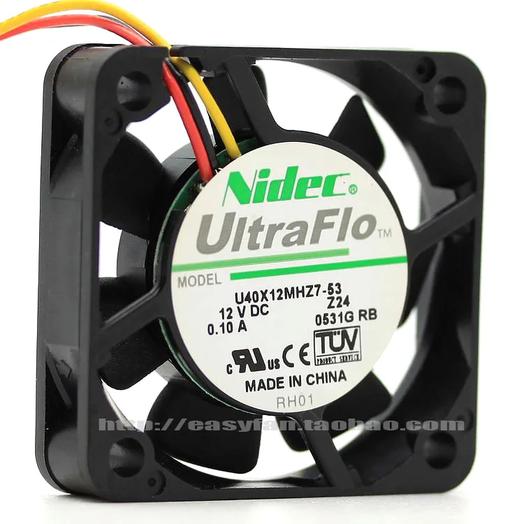 Nidec U40X12MHZ7-53 Z24 DC 12V 0.10A 40x40x10mm Server Cooling Fan