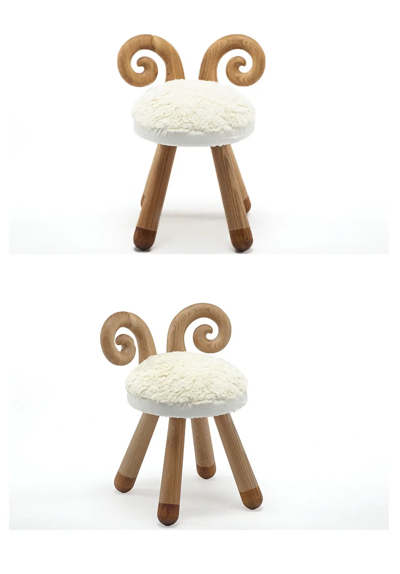 Quality Deer stool Nordic style solid wood children\'s gifts bench stool baby chair home animal stool