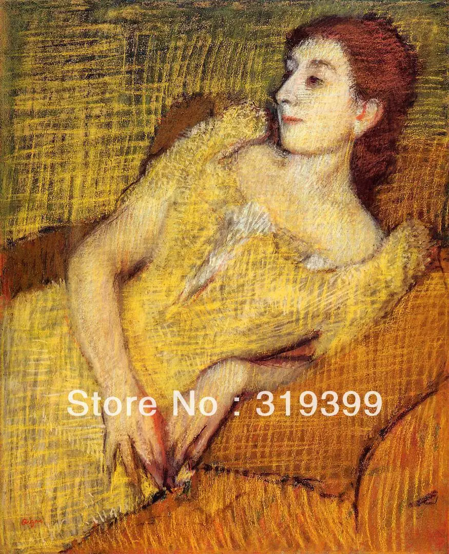 

Oil Painting Reproduction on Linen Canvas,Seated Woman by Edgar Degas,Free Shipping,100% handmade,Museum quality