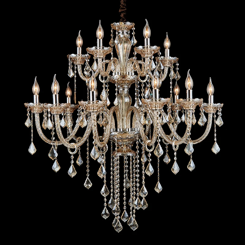 Bar shopcase retro Crystal lamp chandelier Led lamparas E14 15-18 heads Home Lighting living room vintage Traditional lustre