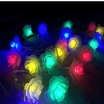 

Battery/USB Power leds Rose Flower Holiday String Lights Valentine Wedding Decoration Christmas Flower Lights Garland