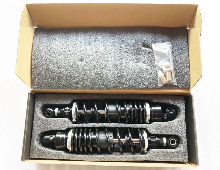 RFY 7MM SPRING 340MM AIR/NITROGEN MOTORCYCLE SHOCK ABSORBERS FOR Honda/Yamaha/Suzuki/Kawasaki/Dirt bikes/ ATV BLACK +Silver