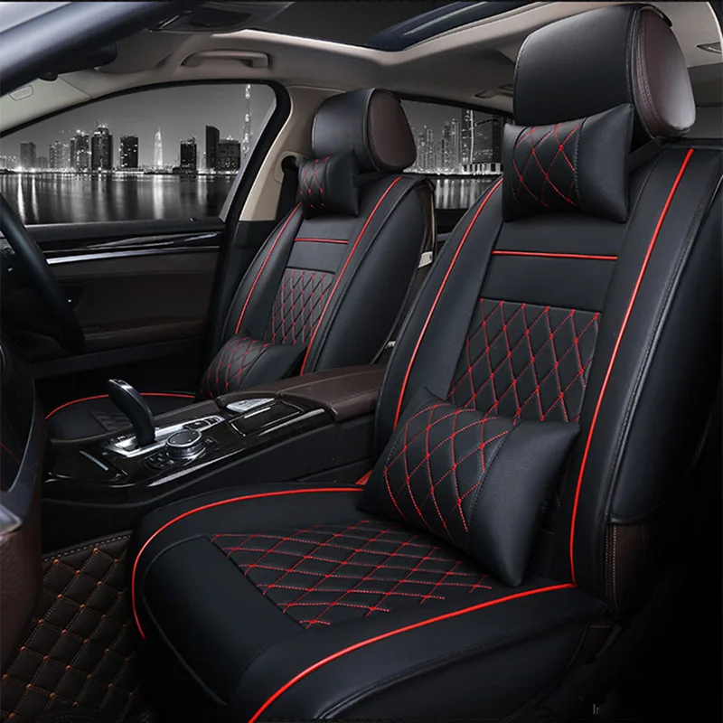 Universal PU Leather Car Seat Cover For SsangYong Korando Actyon Rexton Chairman Kyron Car Accessories Car-Styling Auto Stickers