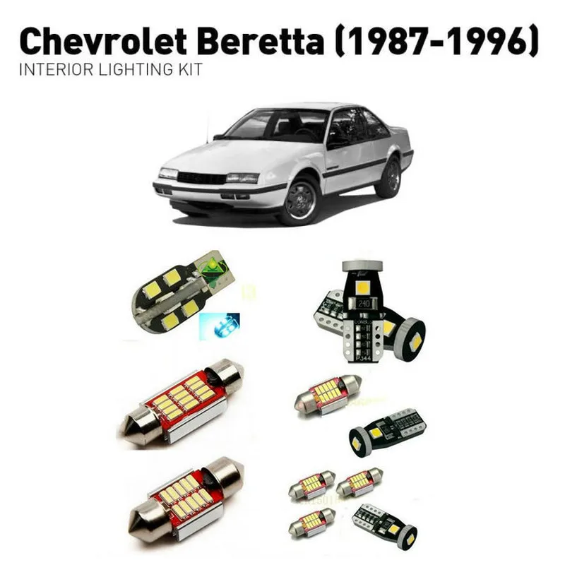 

Светодиодные внутренние фары для Chevrolet beretta 1987-1996, 13 шт., светодиодные фары для автомобилей, комплект освещения, автомобильные лампы без ошиб...