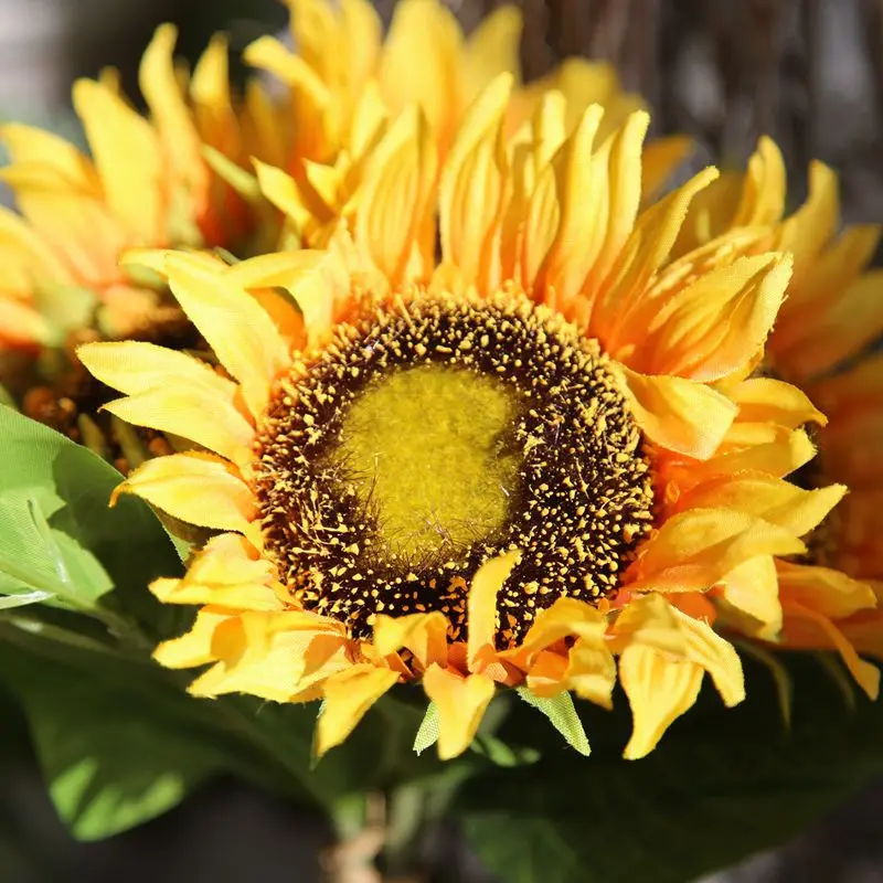 Artificial Flower 7 Heads Sunflower Bunch For Home Party Decoration Diy Bridal Bouquet Photography Props Wedding Flower