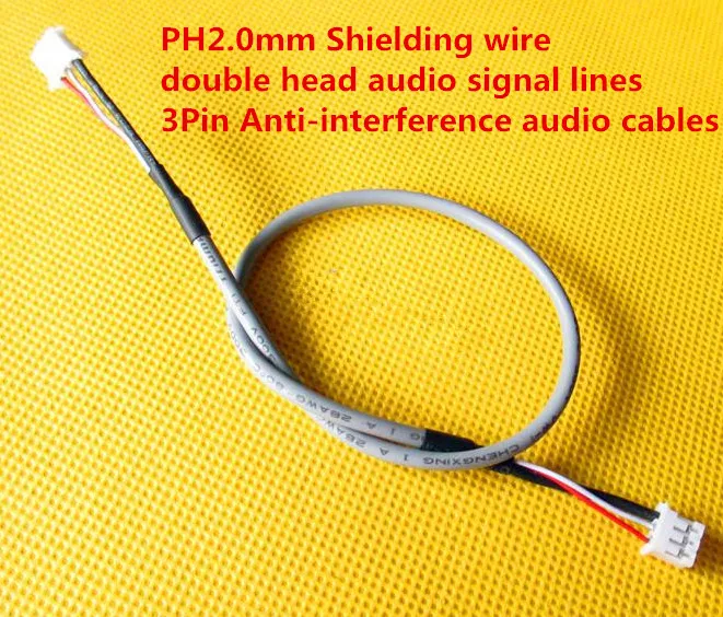 

Fast Free Ship 20PCS PH2.0mm Shielding wire double head audio signal lines for amplifier 3Pin 30CM Anti-interference audio cable