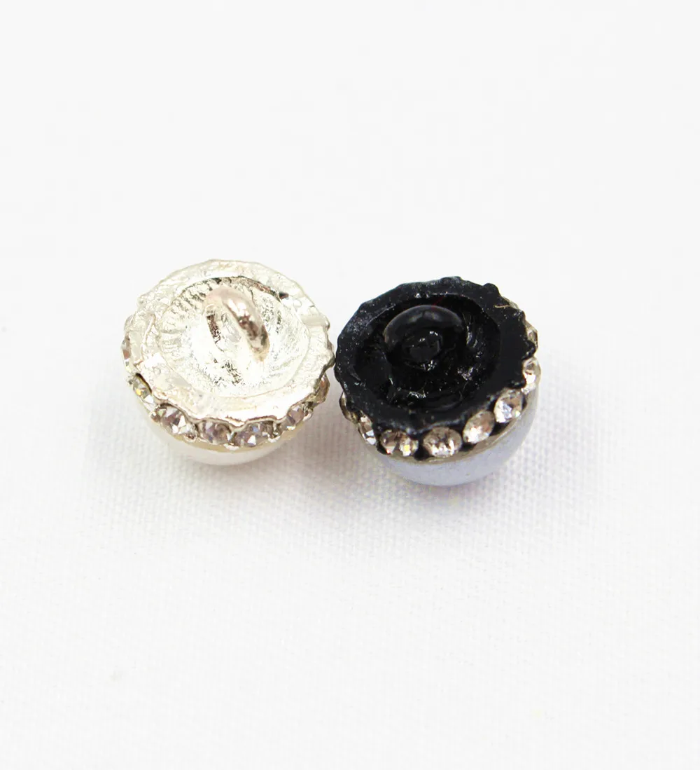 1651814,1pcs/Lot 11mm 2color select  Rhinestone pearl inlaid metal buttons flower Clothing accessories Jewelry Accessories diy