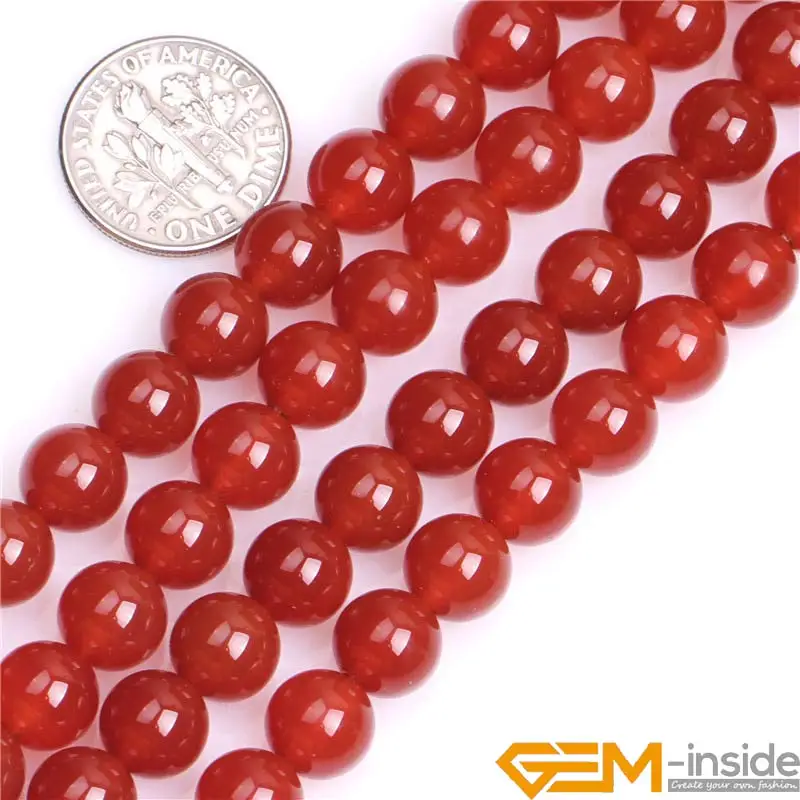 Natural Red Agates Round Loose Spacer Accessorries Beads For Jewelry Making Strand 15\