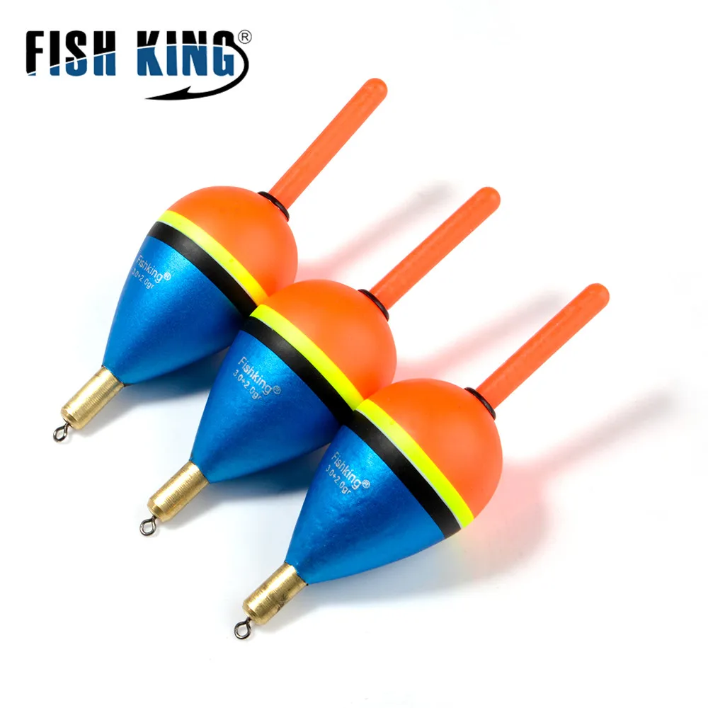 FISH KING 1PC Fishing Float Barguzinsky Fir Float Copper length 80-85mm Weight 6.0g/8.5g/9.0g Vertical Buoy For Fishing Tackle