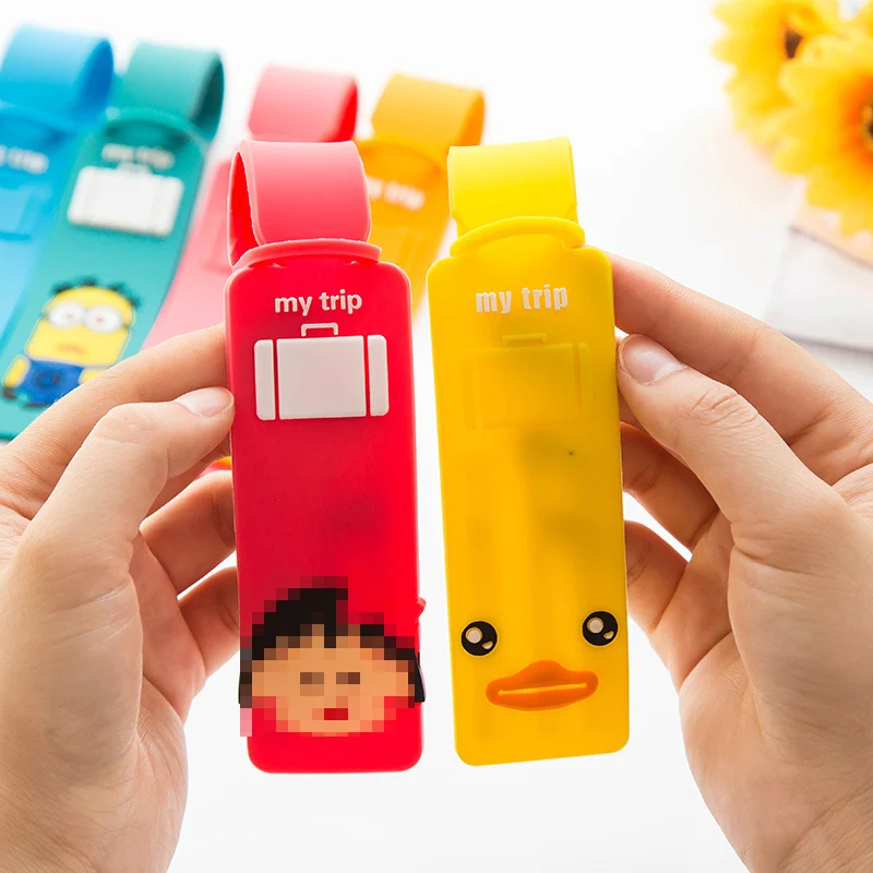 Cute Travel Luggage Label Straps Luggage Tag 2016 For Cartoon Silicone Suitcase Korean Style Name ID Address Tags Luggage Tag