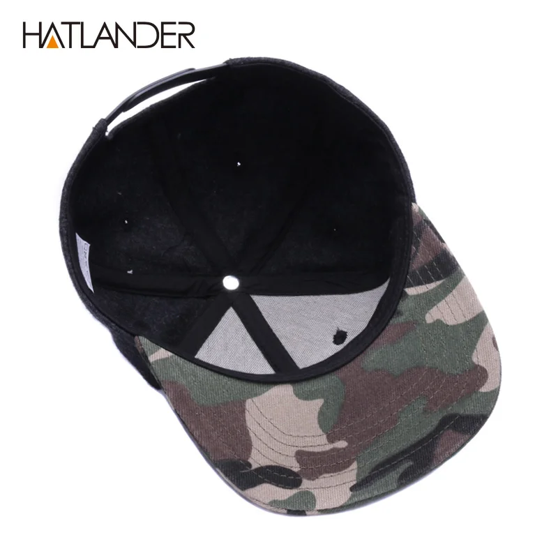 HATLANDER High quality Wool snapback caps plain camouflage baseball cap and hat men women winter hat flat brim blank hip hop cap