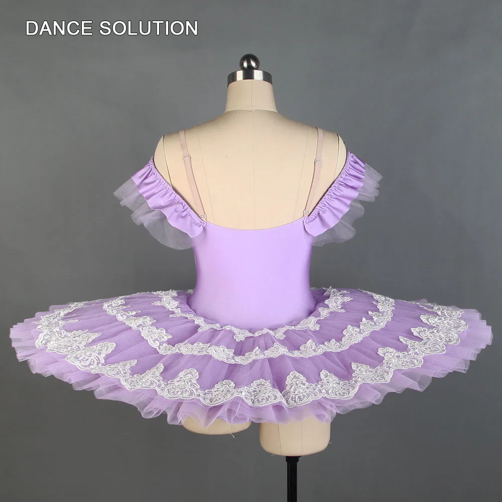 Adult Female Off-shoulder Ballet Tutu Costume with Lace Applique Ballerina Performance Costumes for Women and Girls BLL121