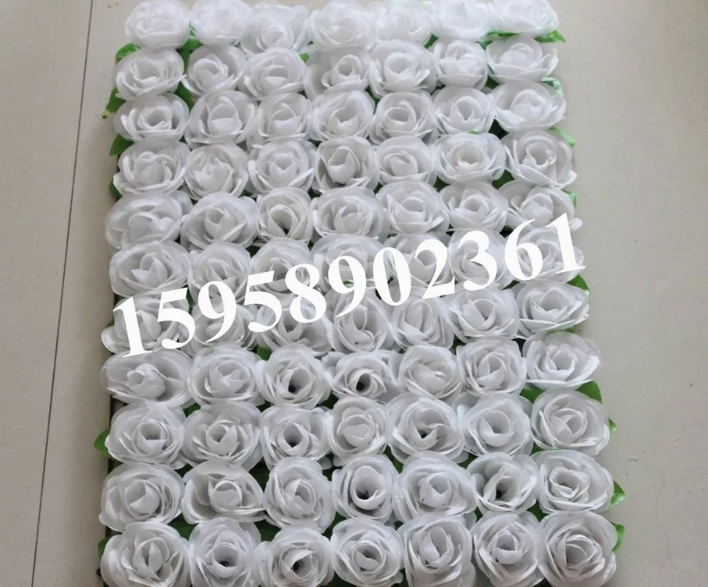 SPR Free Shipping- white with green leaf-10pcs/lot Artificialsilk rose flower wall wedding background lawn/pillar