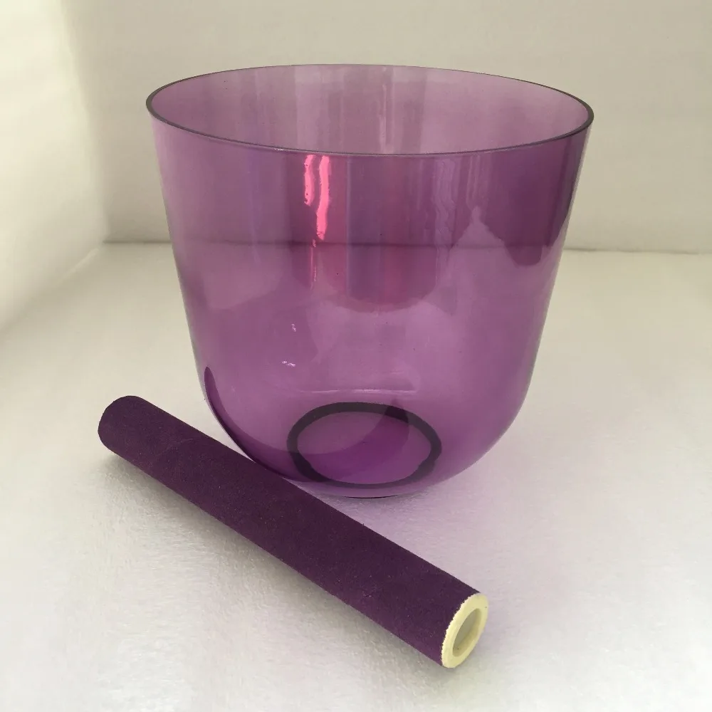 3th Octave purple Crystal Singing Bowl 7.0 Inch in Perfect Musical Note 