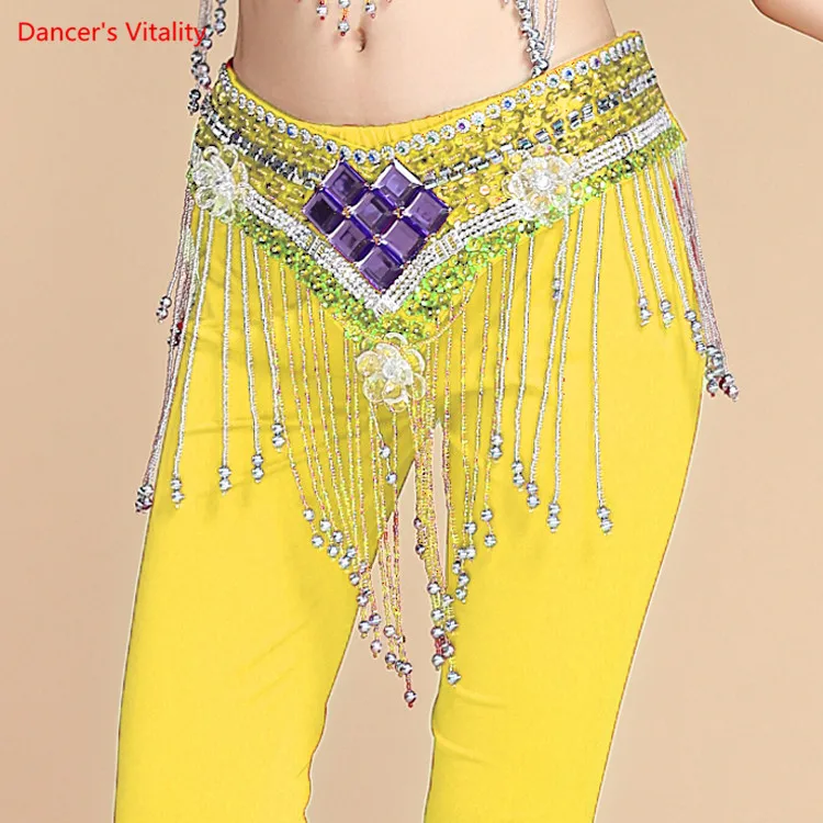 2018 New Belly Dance Coin Belt Tribal Costume Rhinestone Belt Belly Dance Waist Belt On Sale