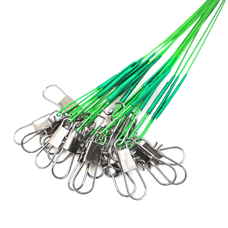 10 Stuks Stalen Vislijn Staaldraad Leider Met Swivel Olta Vissen Accessoire Lead Core Leash Vissen Leider Draad Visgerei Pesca