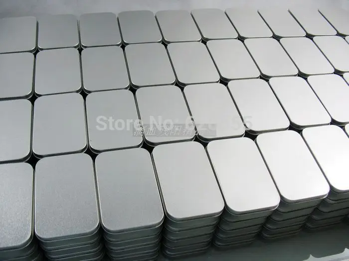 

DHL 400pcs Plain silver tin box 9.4cm x 5.9cm x 2.1cm, rectangle tea candy business card usb storage box case,