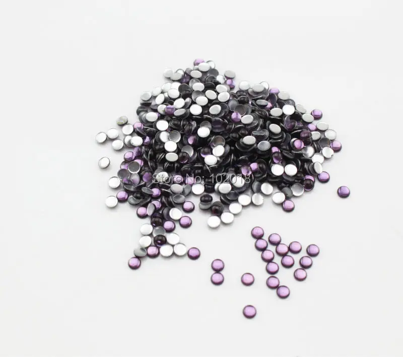 2880PCS 4mm round shape purple color hot sell hotfix epoxy flatback pearl rhinestone perfect look